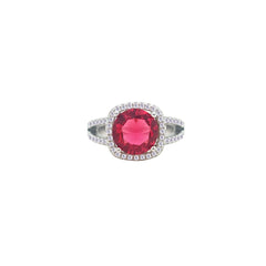 Asfour Crystal Jewelry Set With Dark Rose Square Design In 925 Sterling Silver-SD0141-O5-7