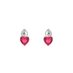Asfour Crystal Jewelry Set With Dark Rose Heart Design In 925 Sterling Silver-SD0147-O5-7