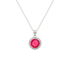 Asfour Crystal Jewelry Set With Dark Rose Round Design In 925 Sterling Silver-SD0148-O5-7