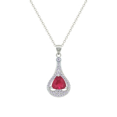 Asfour Crystal Jewelry Set With Dark Rose Tear Drop Design In 925 Sterling Silver-SD0149-O5-8