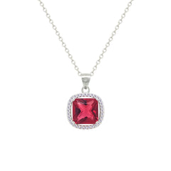 Asfour Crystal Jewelry Set With Dark Rose Square Design In 925 Sterling Silver-SD0152-O5-8