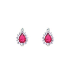Asfour Crystal Jewelry Set With Dark Rose Pear Design In 925 Sterling Silver-SD0159-O5-7