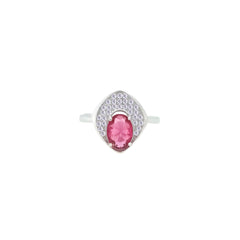 Asfour Crystal Jewelry Set With Dark Rose Oval Design In 925 Sterling Silver-SD0164-O5-7
