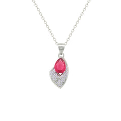 Asfour Crystal Jewelry Set With Dark Rose Pear Stones In 925 Sterling Silver-SD0166-O5-9
