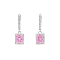 Asfour Crystal Jewelry Set With Rose Emerald Design In 925 Sterling Silver-SD0176-O-7