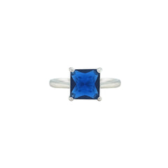 Asfour Crystal Jewelry Set With Blue Square Design In 925 Sterling Silver-SD0179-B-8