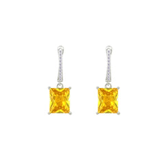 Asfour Crystal Jewelry Set With Yellow Emerald Design In 925 Sterling Silver-SD0183-Y-7
