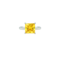 Asfour Crystal Jewelry Set With Yellow Square Design In 925 Sterling Silver-SD0184-Y-8