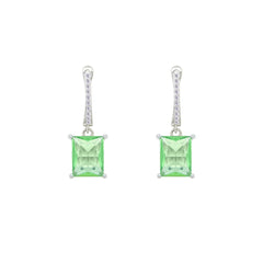 Asfour Crystal Jewelry Set With Light Emerald Zircon Stone In 925 Sterling Silver-SD0196-GL-9
