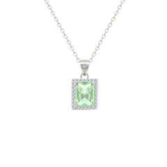 Asfour Crystal Jewelry Set With Light Emerald Zircon Stone In 925 Sterling Silver-SD0197-GL-8