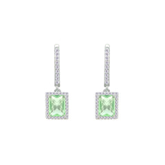 Asfour Crystal Jewelry Set With Light Emerald Zircon Stone In 925 Sterling Silver-SD0197-GL-8
