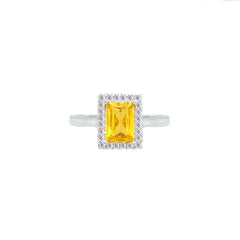 Asfour Crystal Jewelry Set With Yellow Emerald Design In 925 Sterling Silver-SD0199-Y-8