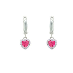 Asfour Crystal Jewelry Set With Dark Rose Heart Design In 925 Sterling Silver-SD0203-O5