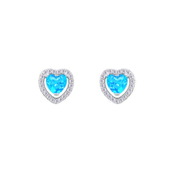 Asfour Crystal Jewelry Set With Light Blue Heart Design In 925 Sterling Silver-SD0206-A-BL
