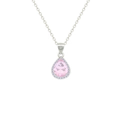 Asfour Crystal Jewelry Set With Rose Pear Design In 925 Sterling Silver-SD0208-O-9