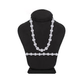 عصفور كريستال طقم فضة عيار 925 بتصميم دائري زخرفي مرصع بالزركون - SM0015