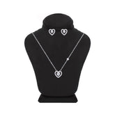 Asfour Crystal Jewelry Set With Heart Design In 925 Sterling Silver -SM0016