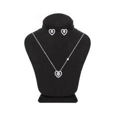 Asfour Crystal Jewelry Set With Heart Design In 925 Sterling Silver -SM0016
