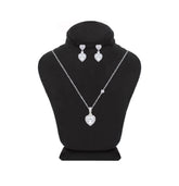 Asfour Crystal Jewelry Set With Heart Design In 925 Sterling Silver -SM0017