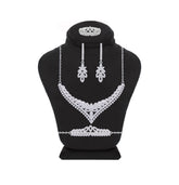 Asfour Crystal Jewelry Set With Art Deco Design In 925 Sterling Silver -SM0023-9