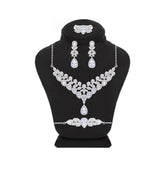 Asfour Crystal Jewelry Set With Art Deco Design In 925 Sterling Silver -SM0024-7