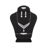 Asfour Crystal Jewelry Set With Art Deco Design In 925 Sterling Silver -SM0024-8