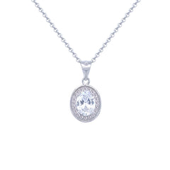 Asfour Crystal Jewelry Set With Zircon Oval Design In 925 Sterling Silver -SM0032