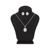 Asfour Crystal Jewelry Set With Zircon Oval Design In 925 Sterling Silver -SM0033
