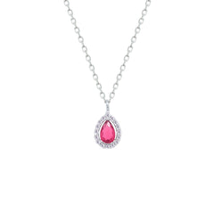 Asfour Creations Jewelry Set With Dark Rose Pear Design Inlaid With Zircon In 925 Sterling Silver – SM0039-O5