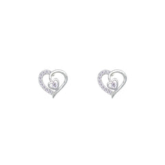 Asfour Crystal Jewelry Set With Heart Design Inlaid With Zircon In 925 Sterling Silver-SM0041