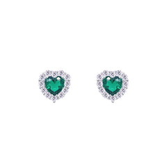 Asfour Creations Jewelry Set With Emerald Heart Design Inlaid With Zircon In 925 Sterling Silver – SM0043-G