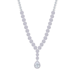 Asfour Creations Jewelry Set With Round & Pear Design Inlaid With Zircon In 925 Sterling Silver – SM0047-7