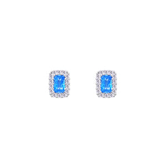Asfour Crystal Jewelry Set With Aquamarine Emerald Design Inlaid With Zircon In 925 Sterling Silver-SM0049-M