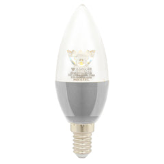 Asfour Transparent Led Filament Bulb E14 - Warm Light - 6W With Lens and Silver Base (Energy Saver)