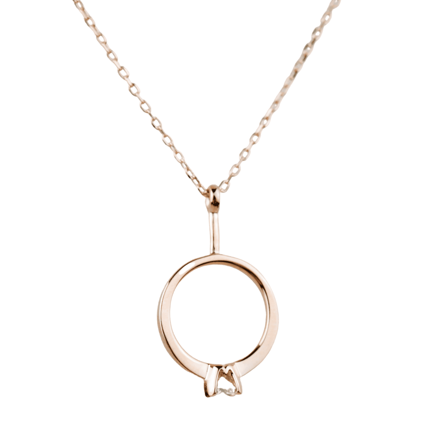 Asfour rounded Zircon Stone 925 Silver Necklace - N1919-R