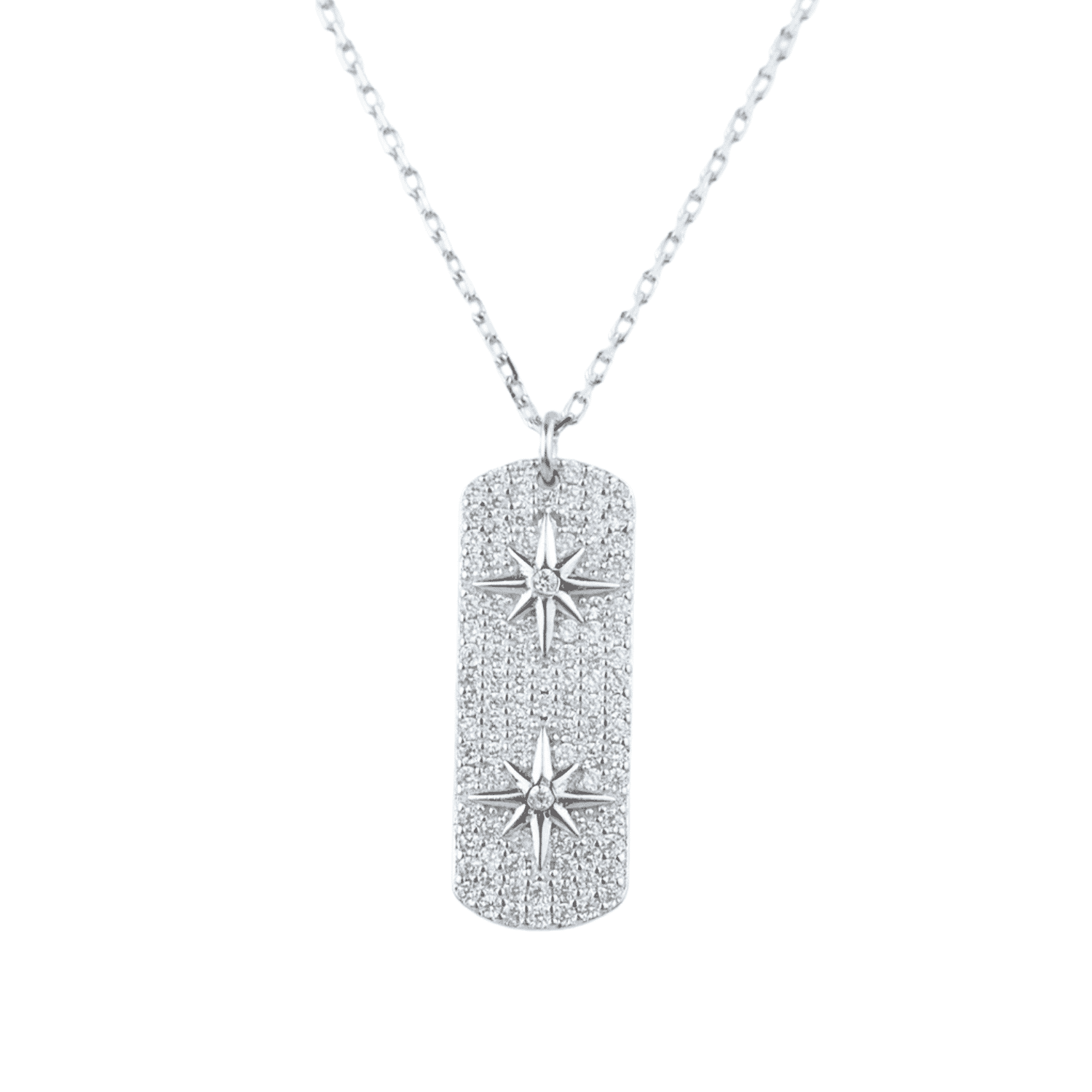 Asfour rounded Zircon Stone 925 Silver Necklace - N1914