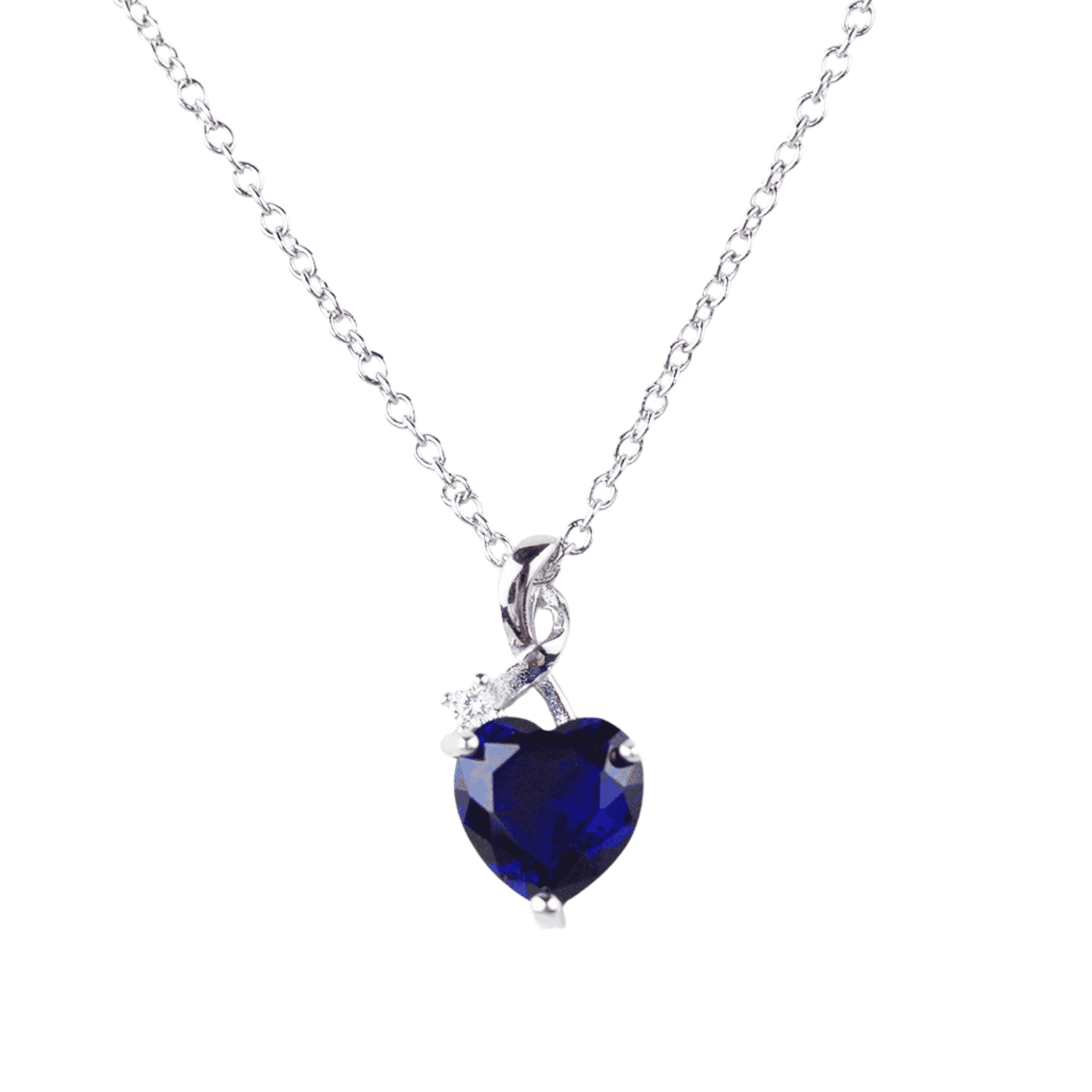 Asfour rounded Zircon Stone 925 Silver Necklace - N1913-B