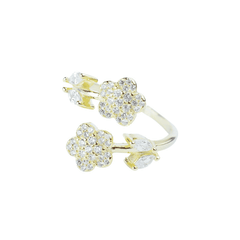 Asfour rounded + tear Zircon Stone 925 Silver Ring - R1770-G