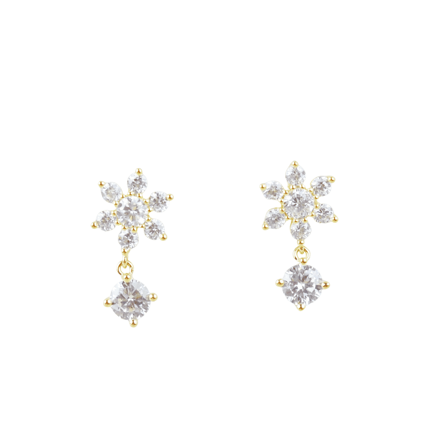 Asfour rounded Zircon Stone 925 Silver earring ���������������