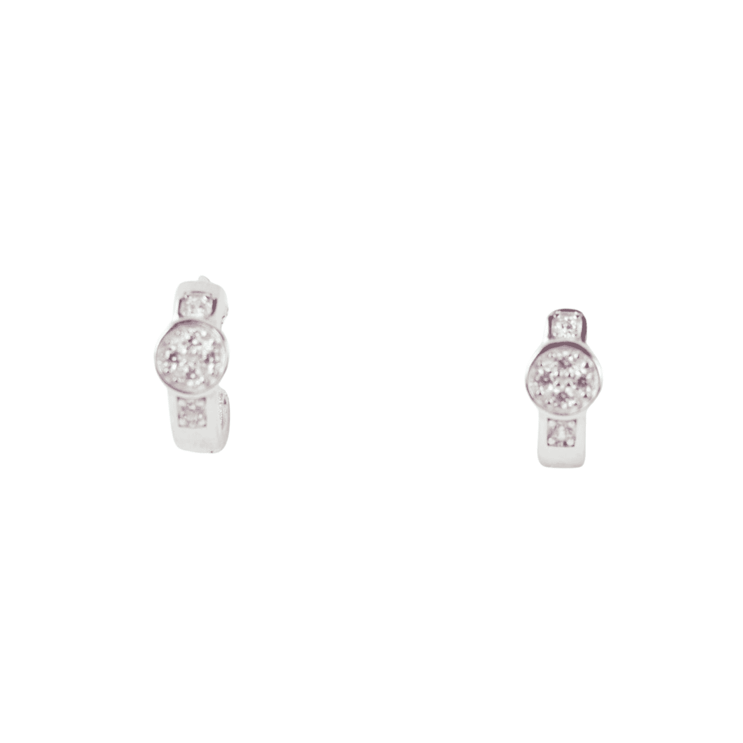 Asfour rounded Zircon Stone 925 Silver earring - E1773