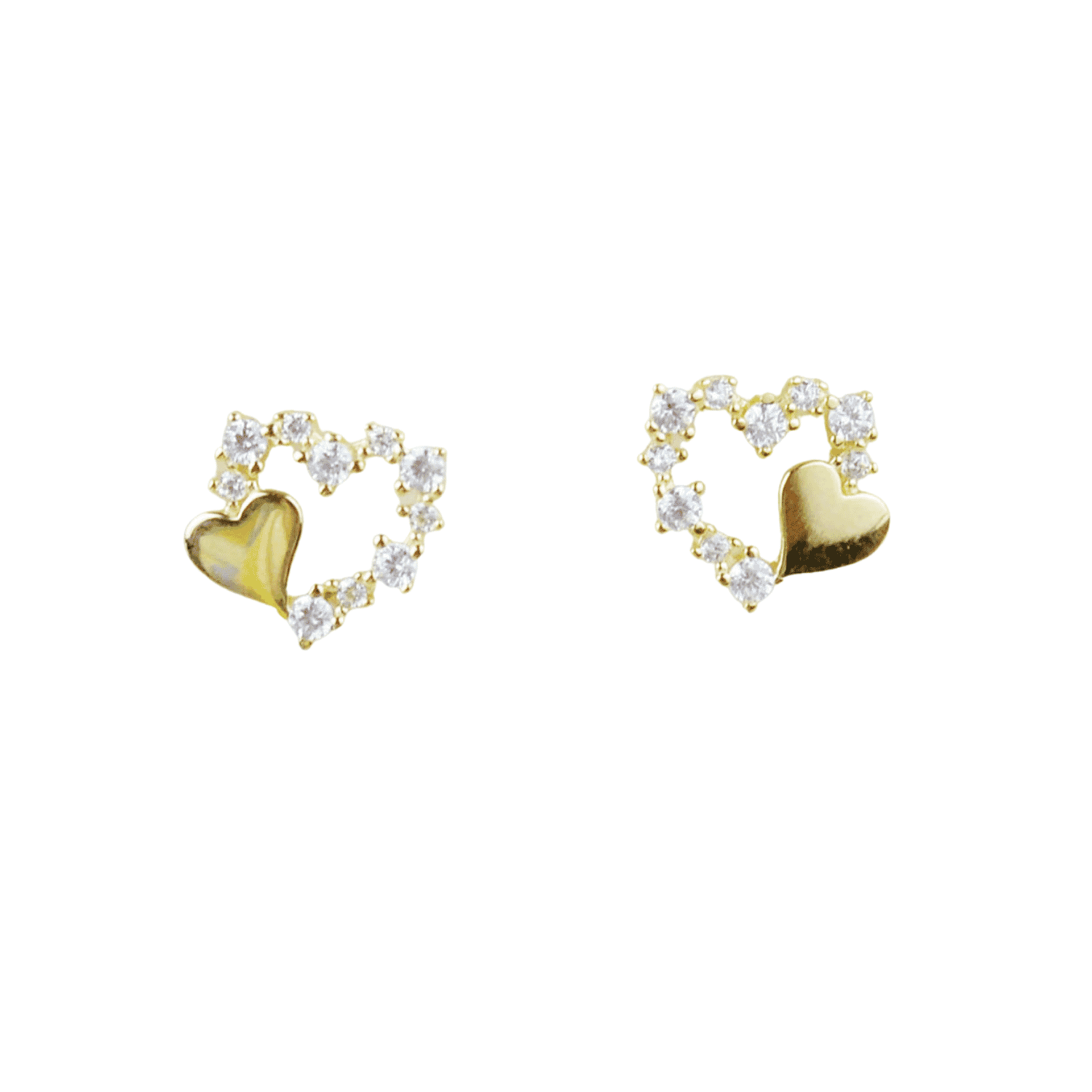 Asfour rounded Zircon Stone 925 Silver earring - E1754-G