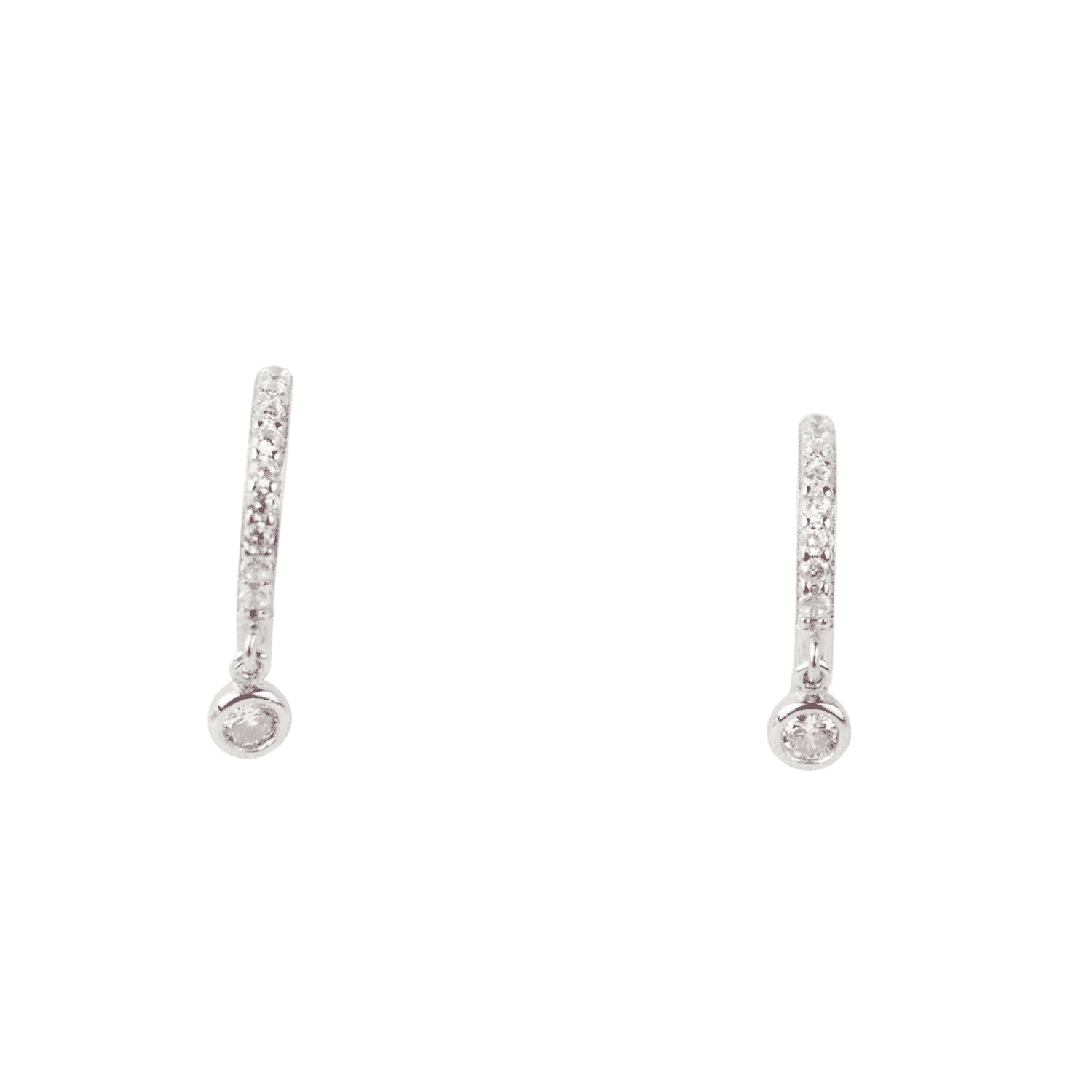 Asfour rounded Zircon Stone 925 Silver earring - E1765
