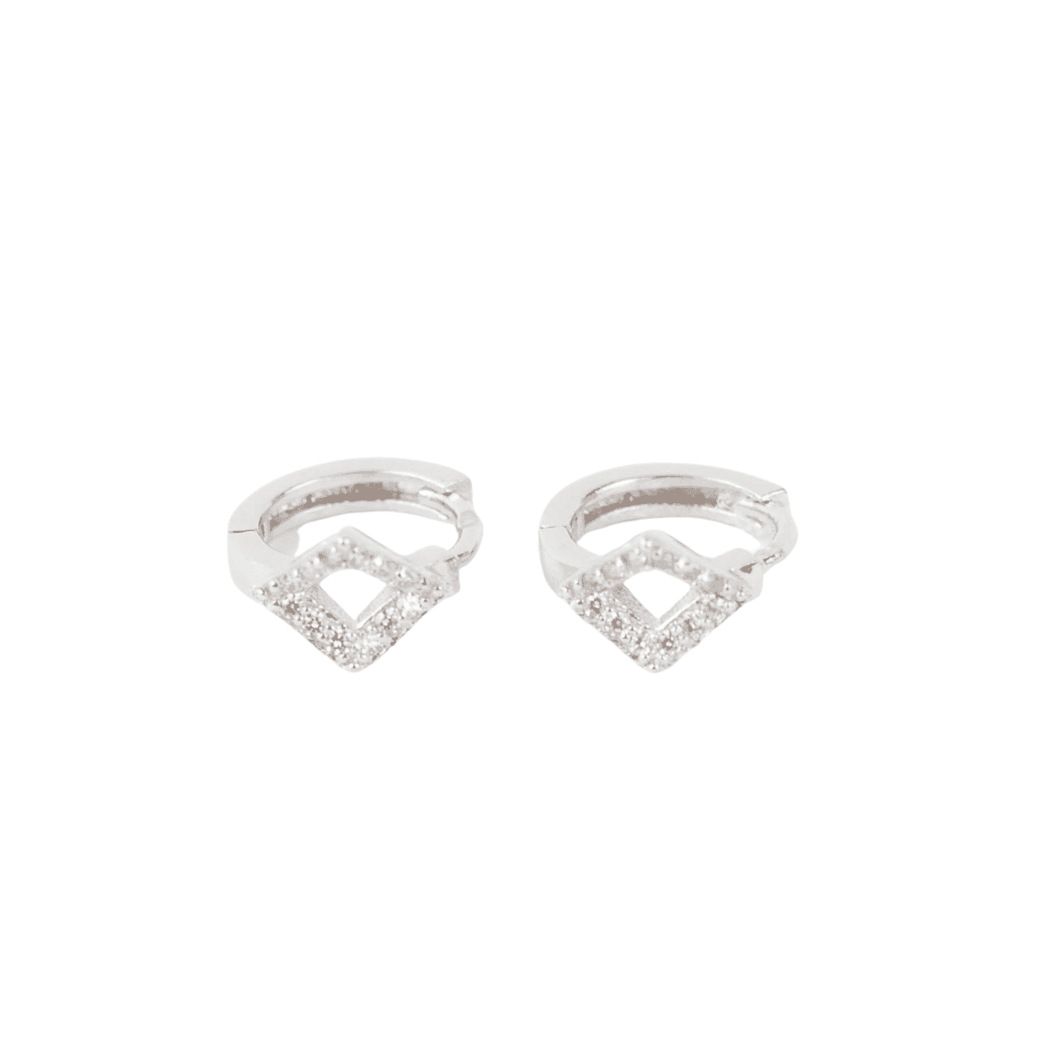 Asfour rounded Zircon Stone 925 Silver earring - E1766