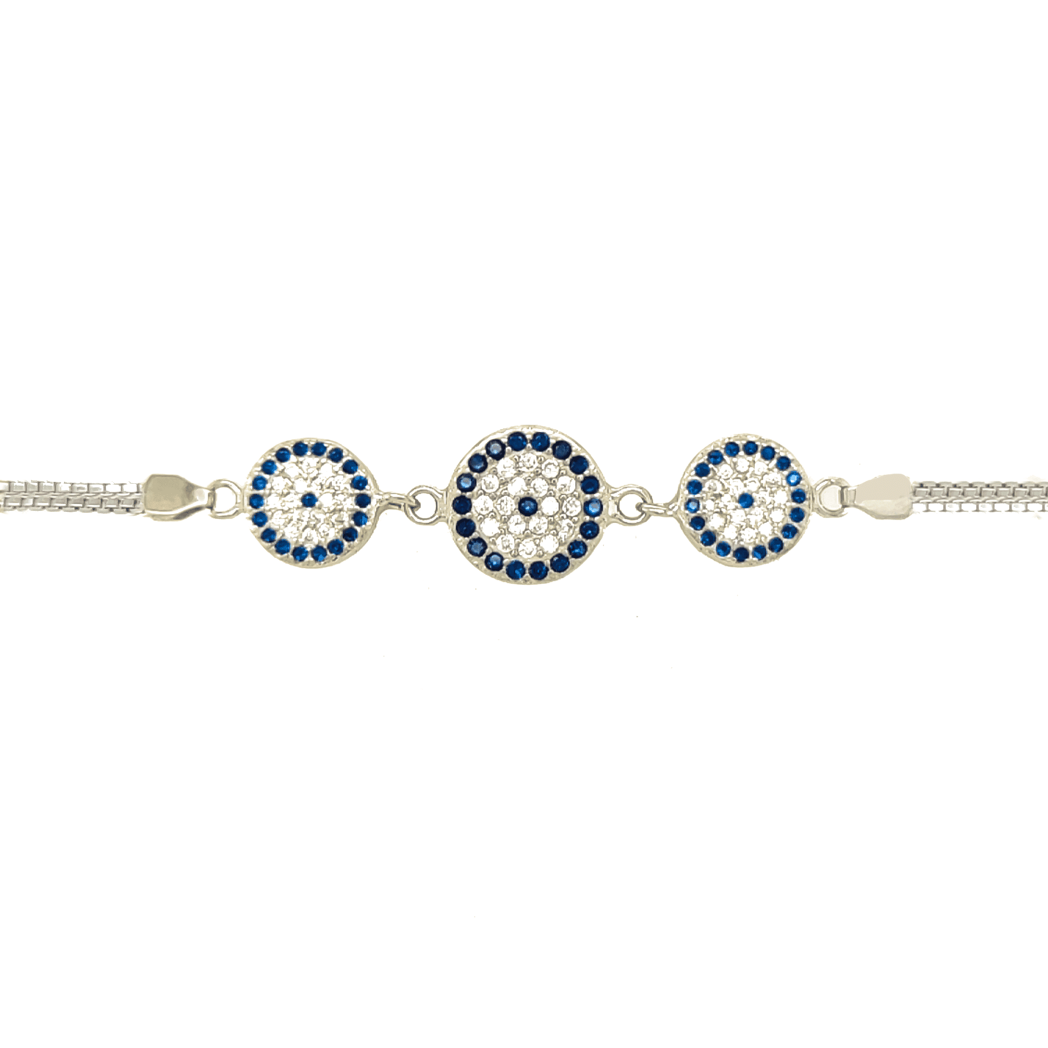 Asfour rounded Zircon Stone Silver 925 Chain Bracelet - BR0061