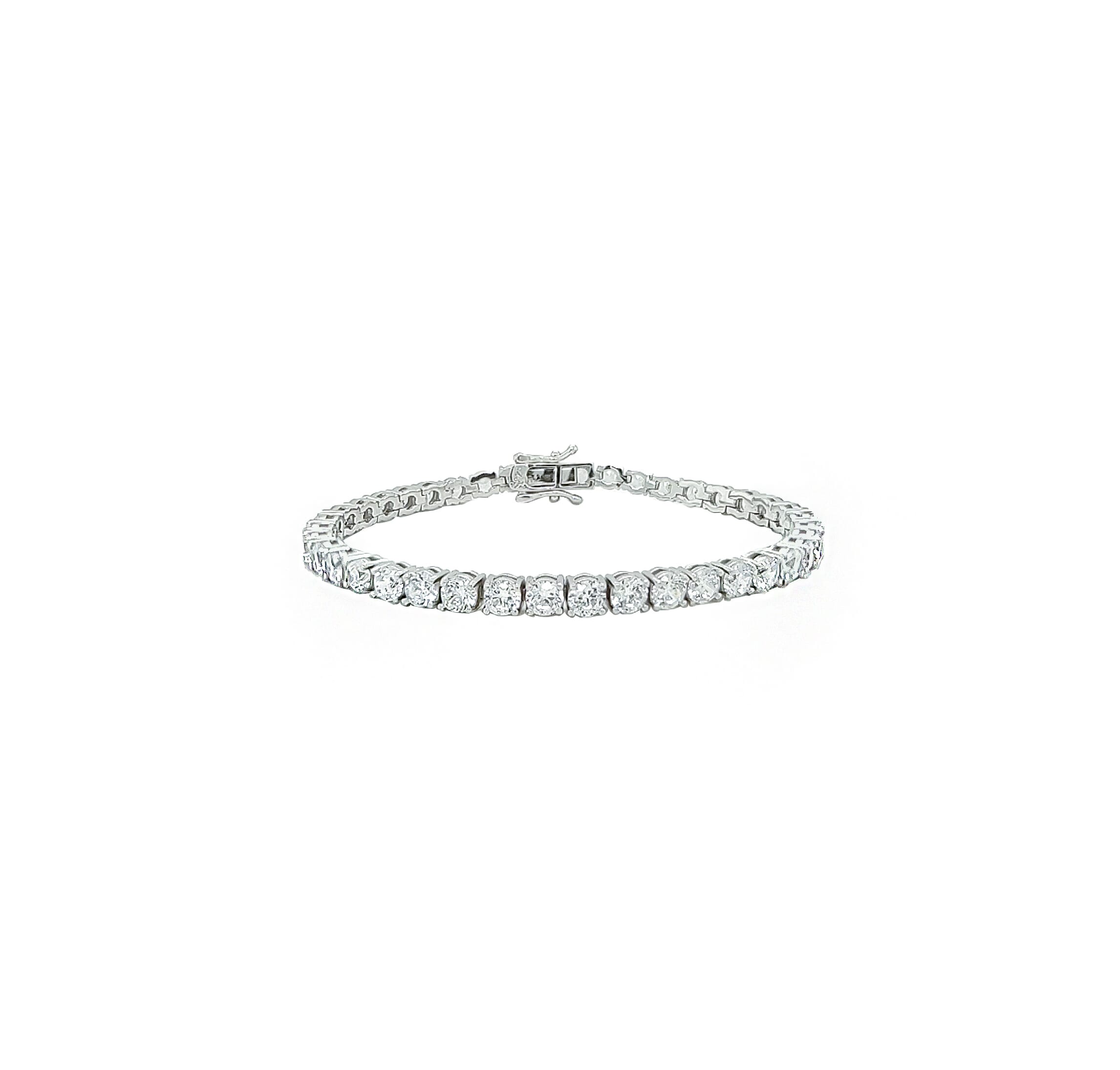 Asfour Crystal 925 Sterling Silver Circle Bracelet Inlaid With Zircon