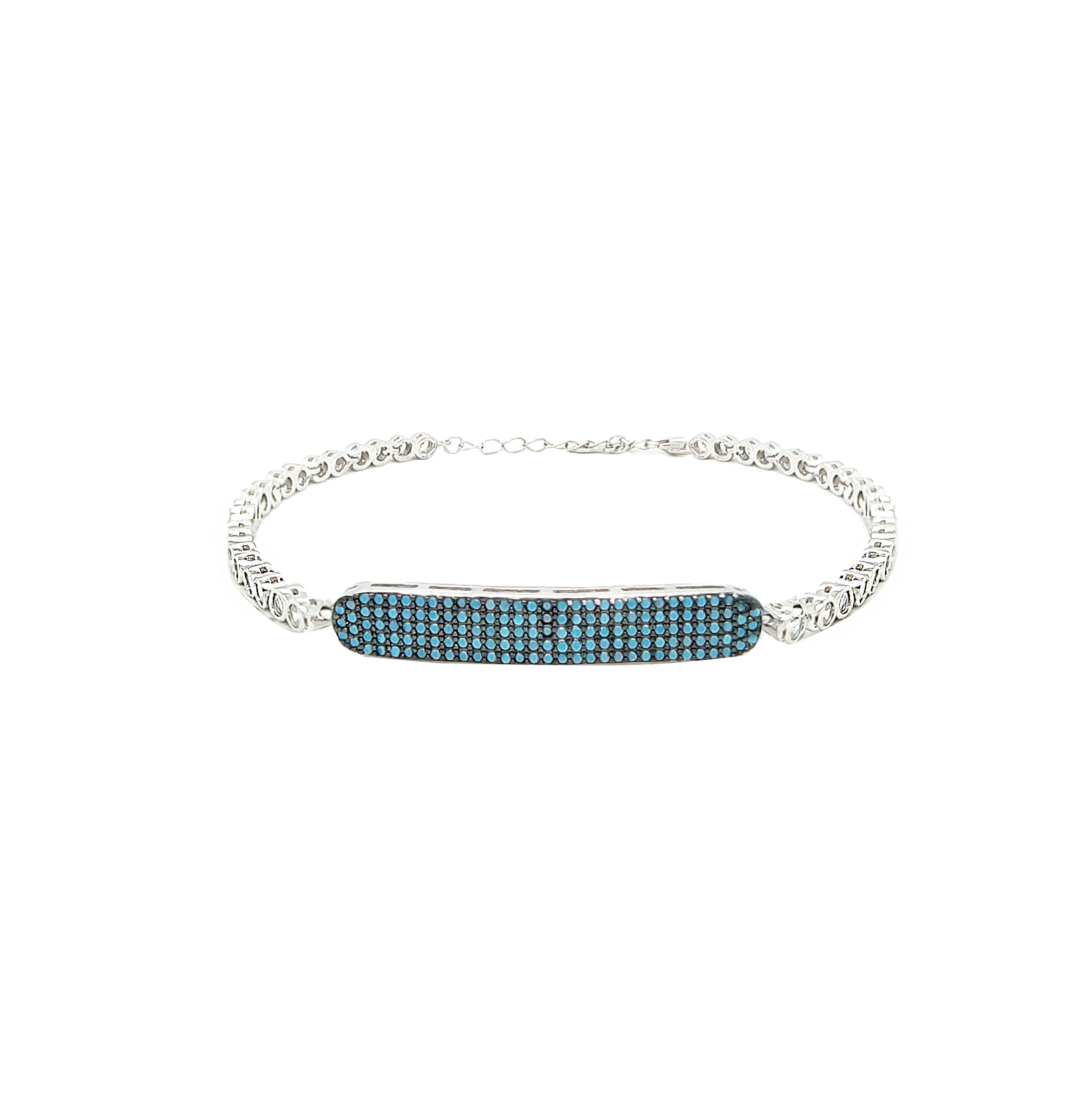 Asfour Crystal 925 Sterling Silver Circle Bracelet