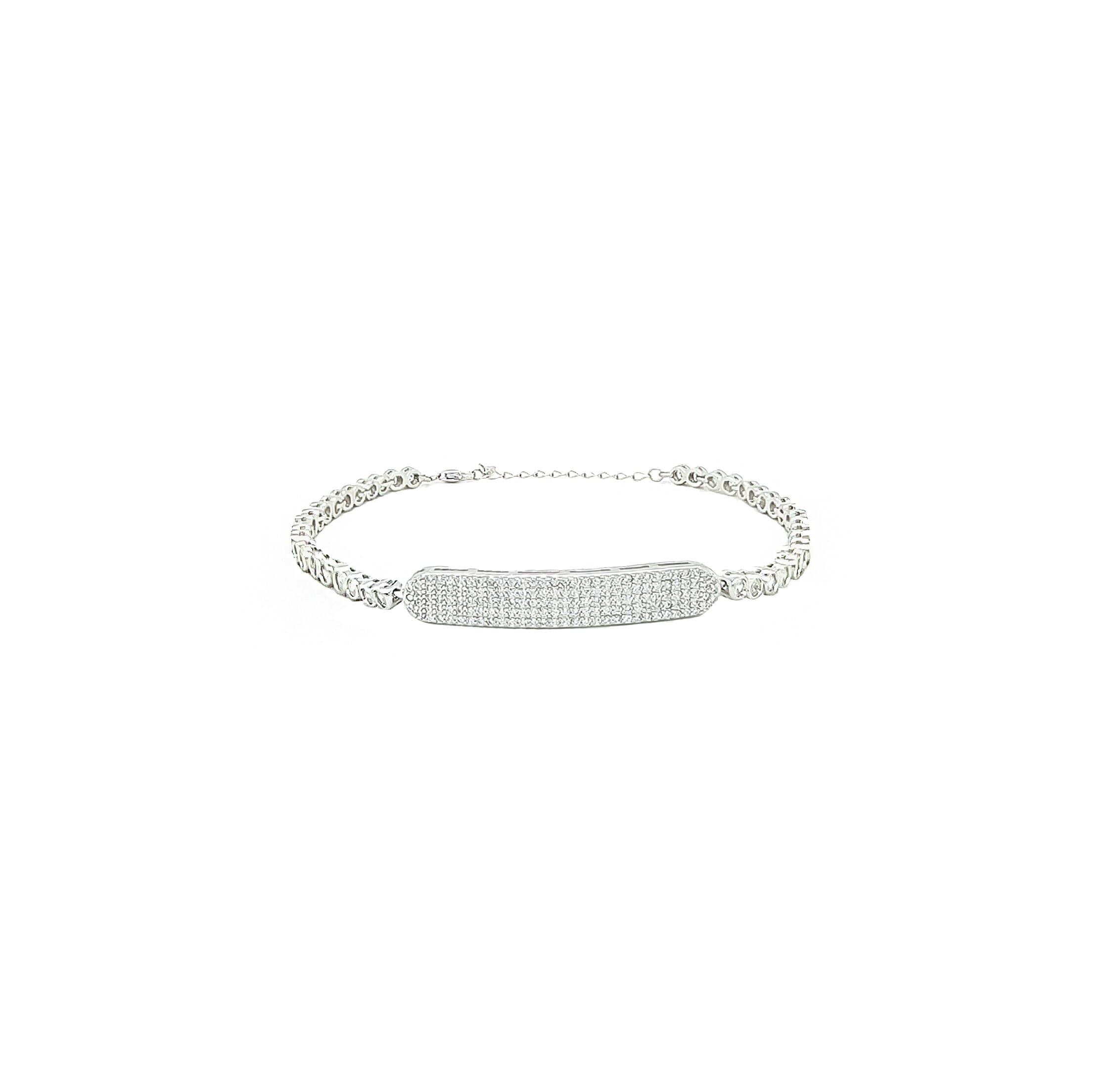 Asfour Crystal 925 Sterling Silver Round Bracelet