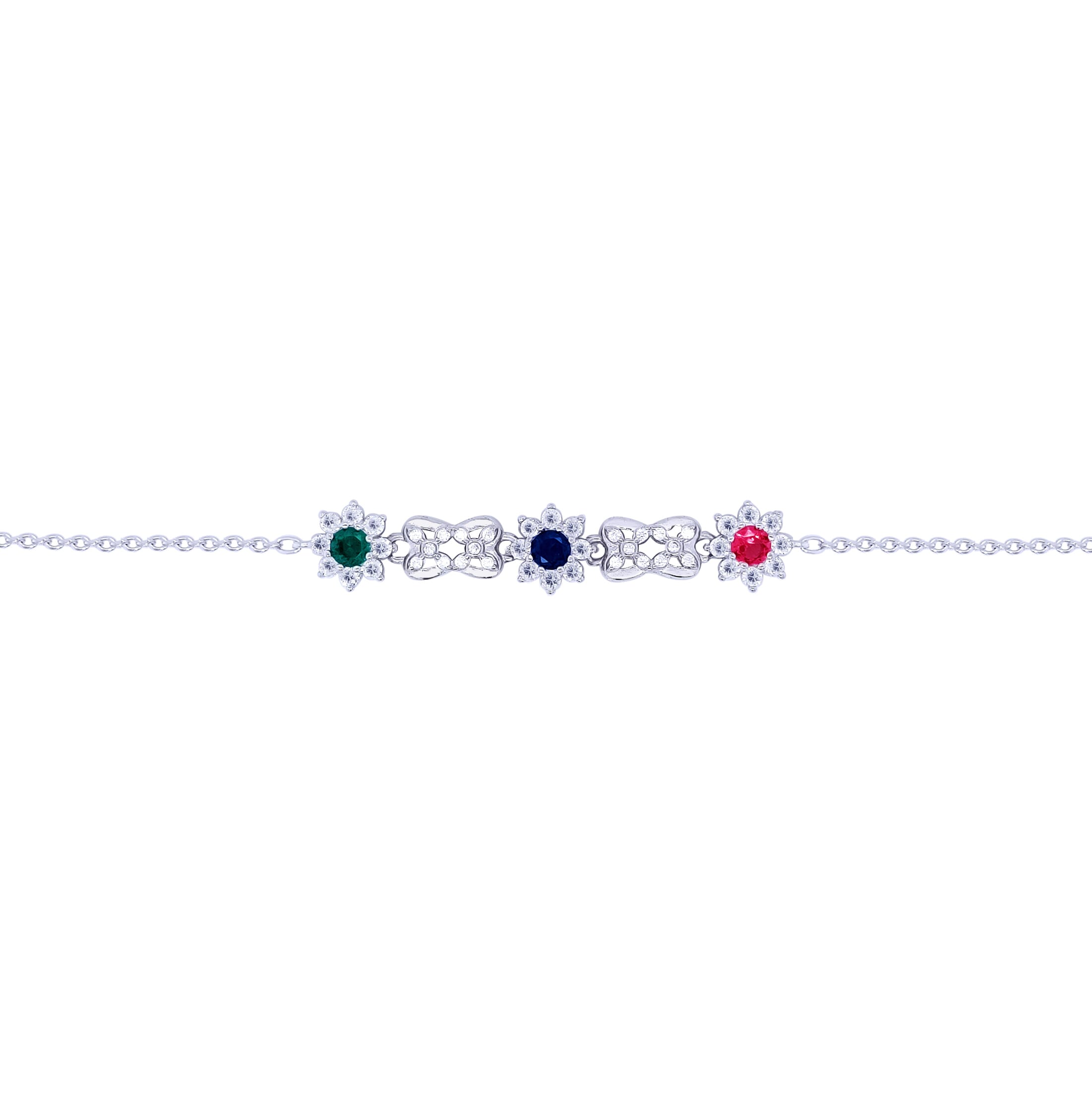 Asfour Sterling Silver 925 Chain With Double Silver Butterfly Pendant