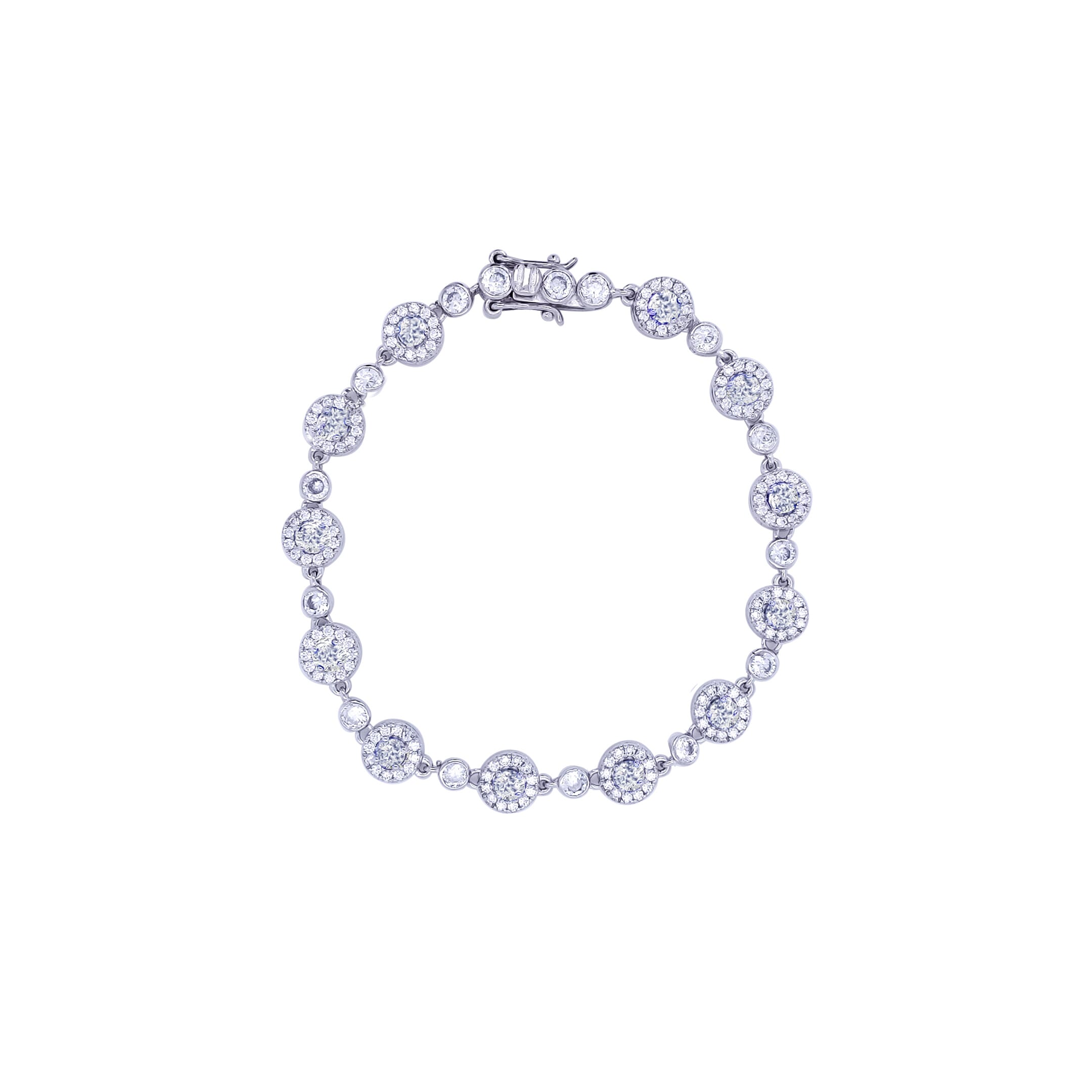 Asfour Sterling Silver 925 With A Circular Design Pendant Decorated With A Light Blue Stone