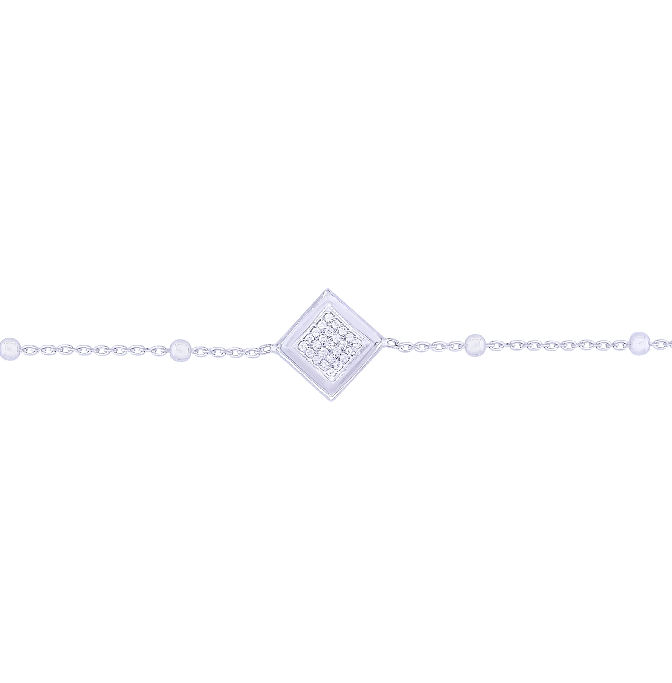 Asfour Sterling Silver 925 With A Rectangular Pendant Decorated With A Blue Stone